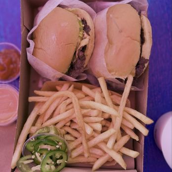 The Station - Double smash burger and single smash burger with fries, jalapeños and house sauce. - Burgers Near Me - Berkeley, California The Station - Double smash burger and single smash burger with fries, jalapeños and house sauce. - Burgers Near Me - Berkeley, California