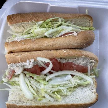 Garden Pizza & Sub - This is a large tuna sub with extra provelone cheese. Hardly any tuna- no cheese.  $11.00 WTH??? - Pizza Near Me - Worcester, Massachusetts