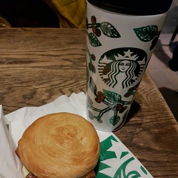 Starbucks - Double smoked bacon sandwich with 2017 January tumbler - Coffee & Tea Near Me - Toronto, Ontario