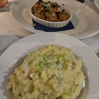 Hideaway Restaurant - sausage stuffing and smashed yukon gold potatoes - Seafood Near Me - Ocean Beach, New York
