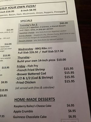 Menu photo 1 The Carraig Pub Oak Forest, IL
