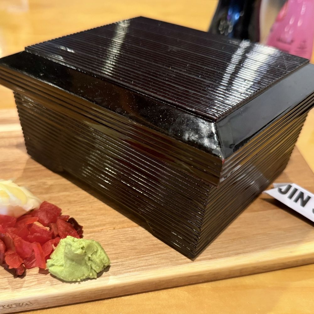 Jin Sushi - Chirashizushi is inside of this lacquerware - Sushi Bars Near Me - Lakewood, Washington Jin Sushi - Chirashizushi is inside of this lacquerware - Sushi Bars Near Me - Lakewood, Washington