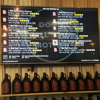 Bad Dad Brewing - May 2019 beer menu - Pizza Near Me - Fairmount, Indiana