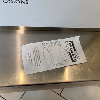 New York Fries - a receipt on a stainless steel counter - Fast Food Near Me - Burnaby, British Columbia New York Fries - a receipt on a stainless steel counter - Fast Food Near Me - Burnaby, British Columbia