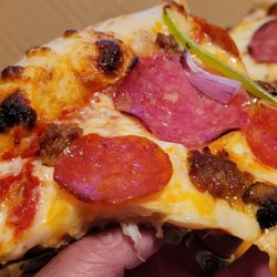 Tasty toppings on thick cheese