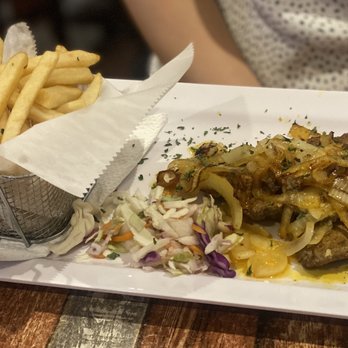 Orozco's - Bistec encebollado con papa fritas - Puerto Rican Near Me - San Juan, Puerto Rico Orozco's - Bistec encebollado con papa fritas - Puerto Rican Near Me - San Juan, Puerto Rico