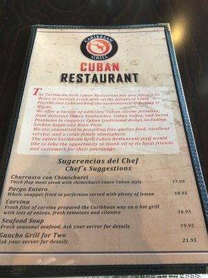 Menu photo 8 Caribbean Grill Cuban Restaurant Coconut Creek, FL