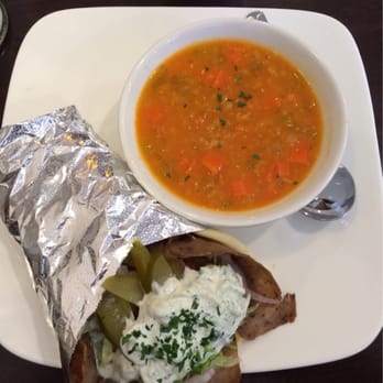 Cafe Moderno - Gyro wrap w/ Lentil Soup - Cafes Near Me - Montclair, California Cafe Moderno - Gyro wrap w/ Lentil Soup - Cafes Near Me - Montclair, California