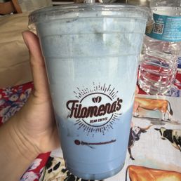 Iced blue matcha latte