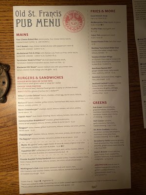 Menu photo 4 Old St Francis Pub Bend, OR Menu photo 4 Old St Francis Pub Bend, OR