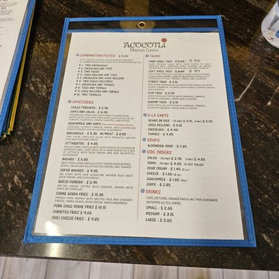 Menu photo 5 Acocotli Mexican Cuisine Yucaipa, CA