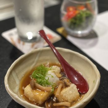 Restaurant SUNTORY - Deep fried tofu with mushroom sauce ($9) - Japanese Near Me - Honolulu, Hawaii Restaurant SUNTORY - Deep fried tofu with mushroom sauce ($9) - Japanese Near Me - Honolulu, Hawaii