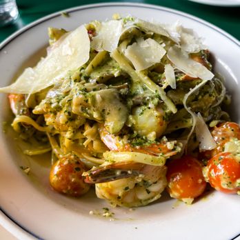 Place Pigalle - Pasta special of the day w/ mushrooms, cheese, and pesto sauce - French Near Me - Seattle, Washington