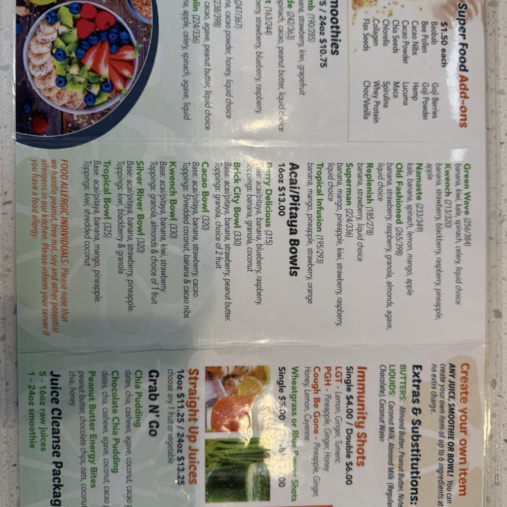 Kwench Juice Cafe - Menu - Juice Bars & Smoothies Near Me - Ocala, Florida