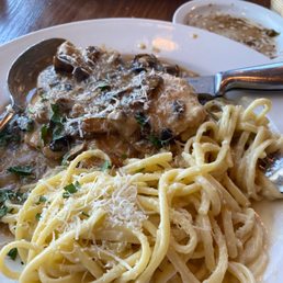 Chicken Marsala with pasta and cream sauce yummy