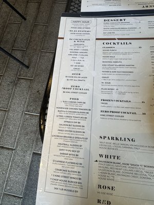 Menu photo 6 King Street Oyster Bar Washington, DC, DC Menu photo 6 King Street Oyster Bar Washington, DC, DC