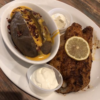 Harborside - Grouper and loaded potato - Seafood Near Me - Winter Haven, Florida