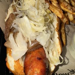 New Bohemia - Cajun andouille brat (added kraut and carmalized onions)