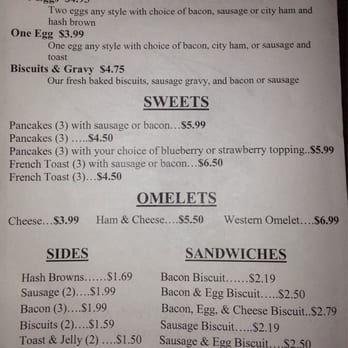 Hornet's Restaurant - a breakfast menu - Restaurants Near Me - Phelps, Kentucky