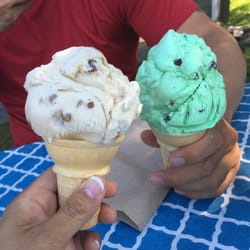 Mexicone Ice Cream - Small butter pecan and mint chip. Cheers!