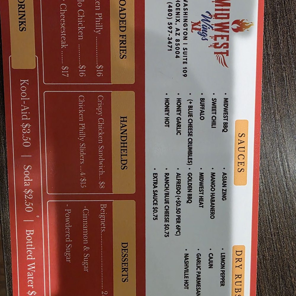 Midwest Wings XL - Menu - Chicken Wings Near Me - Phoenix, Arizona