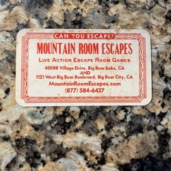 Mountain Room Escapes - Big Bear Lake - Business card