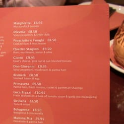 Giotto Pizzeria Ristorante - Inside menu