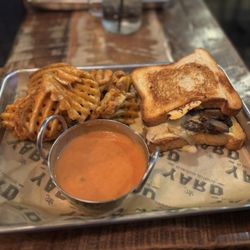 The Yard - Gourmet grilled cheese with two beef patties. Sorry I don't remember the name.