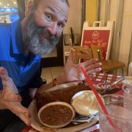 Ribs and mashed potatoes and blacked peas Ribs and mashed potatoes and blacked peas