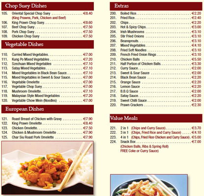 Menu photo 2 Oriental Express Dun Laoghaire, D Menu photo 2 Oriental Express Dun Laoghaire, D