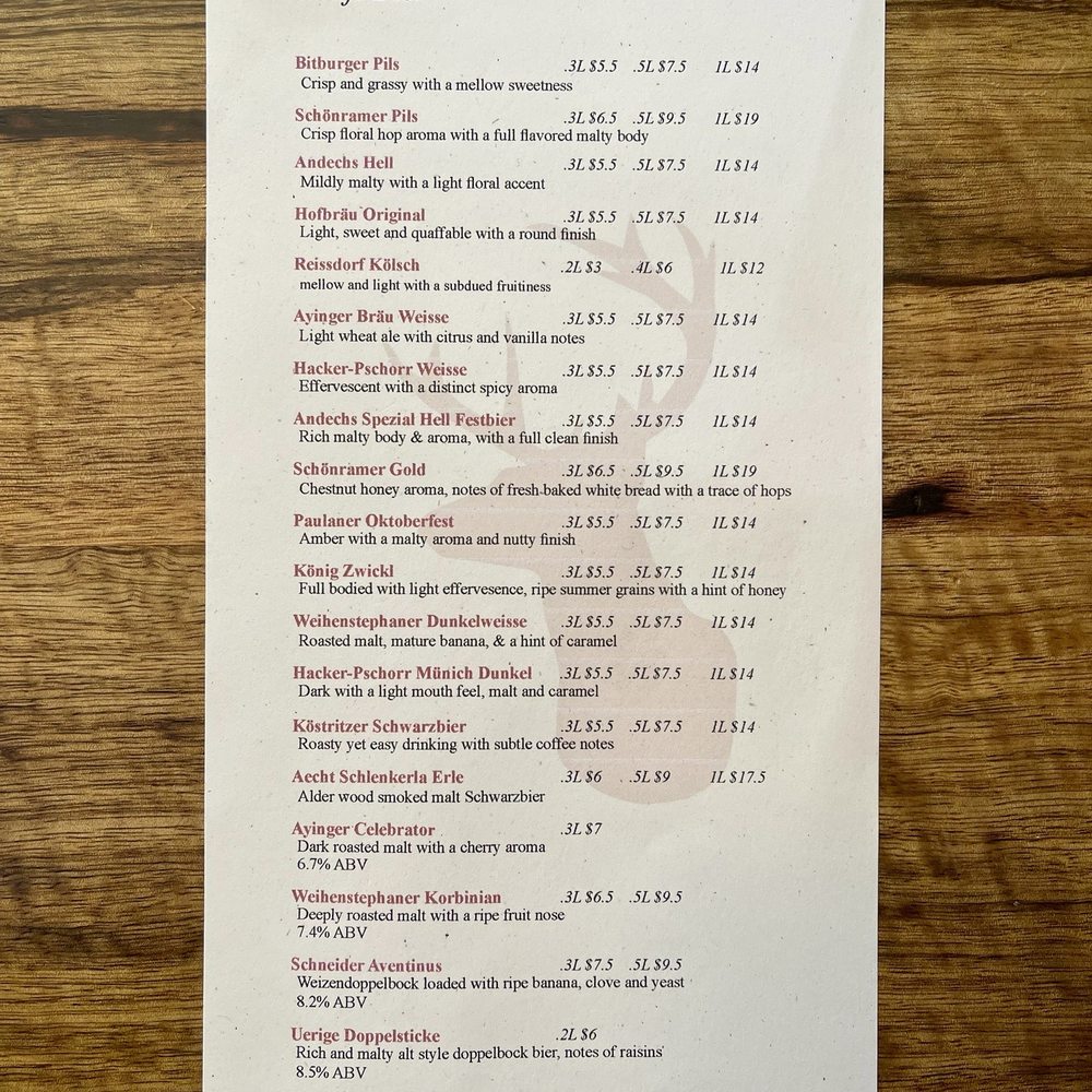 Stammtisch - Menu - German Near Me - Portland, Oregon