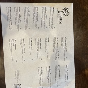 Namu Kitchen - Menu September 2024 - Breakfast & Brunch Near Me - West Covina, California Namu Kitchen - Menu September 2024 - Breakfast & Brunch Near Me - West Covina, California
