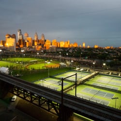 Penn Tennis Center - Hamlin Outdoor Courts overlooking Center City
