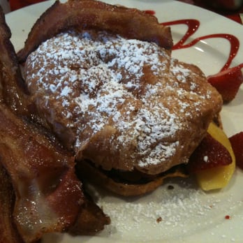 Maureen's Kitchen - Croissant French Toast with cream cheese served with fresh mango strawberries - Breakfast & Brunch Near Me - Smithtown, New York Maureen's Kitchen - Croissant French Toast with cream cheese served with fresh mango strawberries - Breakfast & Brunch Near Me - Smithtown, New York