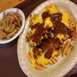 Subs and Dogs - Chili cheese fries and onion strips!!!!