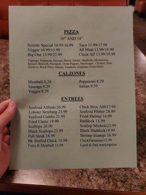 Menu photo 4 Scootic In Restaurant Millinocket, ME