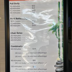 Reflexology Oasis - Menu