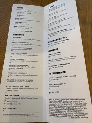 Menu photo 1 Bar Le Côte Los Olivos, CA Menu photo 1 Bar Le Côte Los Olivos, CA