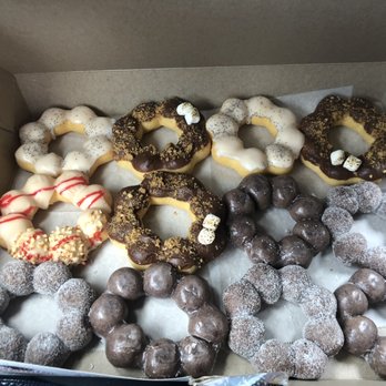 Friendly Donuts - Mochi donuts! UBE sugar and glazed, s'mores, lemon poppyseed and one PB&J - Donuts Near Me - Orange, California Friendly Donuts - Mochi donuts! UBE sugar and glazed, s'mores, lemon poppyseed and one PB&J - Donuts Near Me - Orange, California