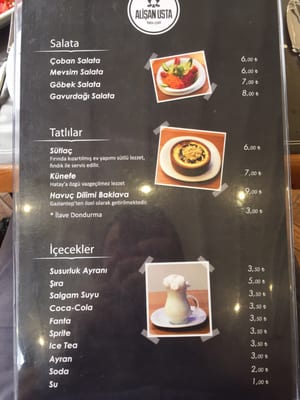 Menu photo 2 Alişan Usta Istanbul, 34 Menu photo 2 Alişan Usta Istanbul, 34