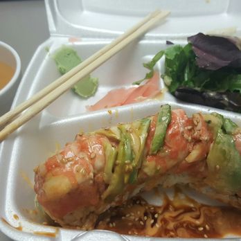 Bak's Kitchen - Tiger Roll - crabmeat, avocado, cucumber inside. Spicy tuna, shrimp, avocado, spicy mayo, sweet sauce outside. - Japanese Near Me - Los Angeles, California Bak's Kitchen - Tiger Roll - crabmeat, avocado, cucumber inside. Spicy tuna, shrimp, avocado, spicy mayo, sweet sauce outside. - Japanese Near Me - Los Angeles, California