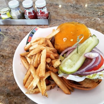 Outer Bar & Grille - Cheeseburger and Fries [that should have also come with the Lobster Roll]. - New American Near Me - Harwich, Massachusetts