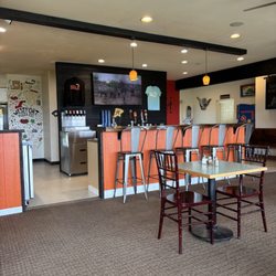 View of the 'bar' from a seat by the window.