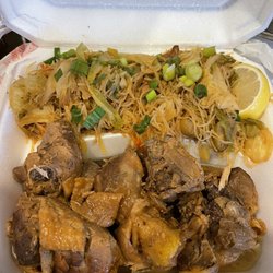 Lorma’s Kitchennette - $13+ tax.  Chicken adobo and pancit/noodles. Normally comes with 2 scoops of white rice and no pancit.