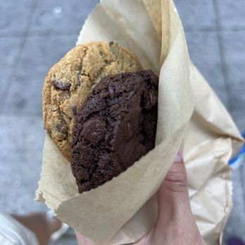 Pacific Cookie Company - Chocolate chip cookie and Dr. Midnight cookie ($1.60 each) - Desserts Near Me - Santa Cruz, California Pacific Cookie Company - Chocolate chip cookie and Dr. Midnight cookie ($1.60 each) - Desserts Near Me - Santa Cruz, California