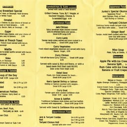 Menu (which is said to be outdated by the owner, Ken)