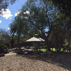 Hallstrom Park - Dinosaur bones and a pagoda