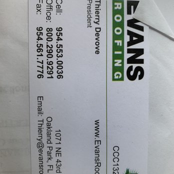 Evans Roofing - Roofing Near Me - Oakland Park, Florida Evans Roofing - Roofing Near Me - Oakland Park, Florida