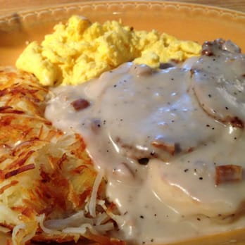 Omelets Etc - Biscuits and Gravy with Sausage plus Hash Browns and Scrambled Eggs - Breakfast & Brunch Near Me - Colorado Springs, Colorado Omelets Etc - Biscuits and Gravy with Sausage plus Hash Browns and Scrambled Eggs - Breakfast & Brunch Near Me - Colorado Springs, Colorado