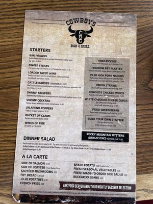 Menu photo 3 Cowboy’s Bar and Grill Ontario, OR Menu photo 3 Cowboy’s Bar and Grill Ontario, OR